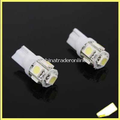 2 x T10 5050 BULB 5SMD WEDGE CAR WHITE LED LIGHT NEW