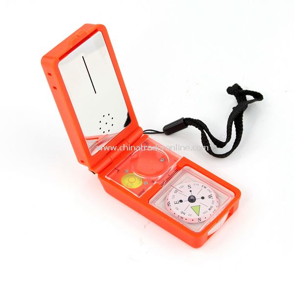10-in-1 Outdoor Survival Tool Compass Light More NEW Orange