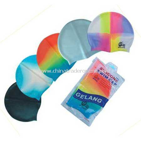 Adult silicone swimming cap. random color from China