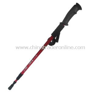 Aluminium Hiking Walking Trekking Stick extensiontype Alpenstock red from China