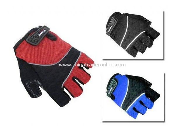 Cozy Outdoor Fiber Cloth Cycling Riding Half Finger Gloves from China