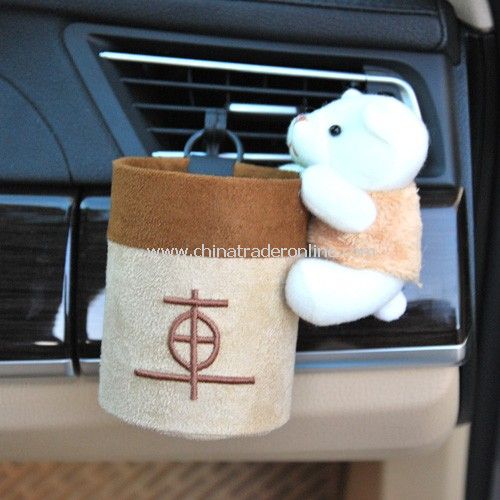 Cartoon Bear Plush car outlet compartment tube