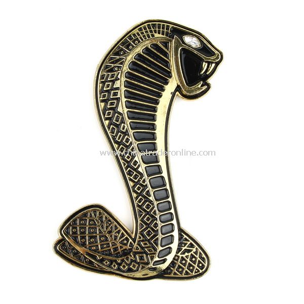 3D Decal Cobra Shaped Badge Emblem Car Sticker Golden from China