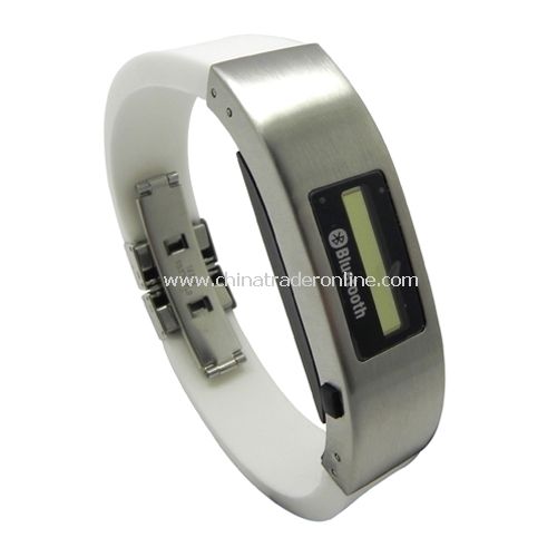 Bluetooth Bracelet with Vibration & LCD Display(White) from China