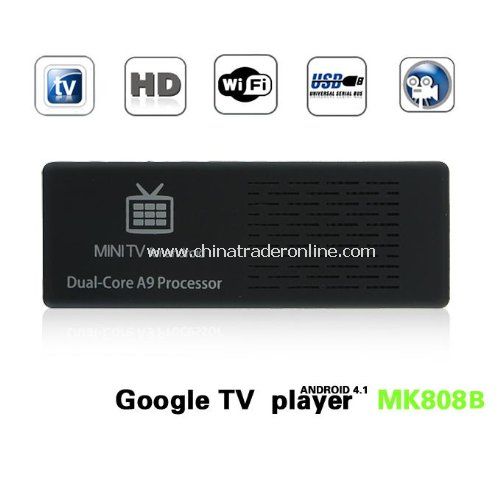 Bluetooth MK808B Dual Core Android 4.1 TV BOX Rockchip RK3066 Cortex-A9 Mini PC Smart TV Stick from China