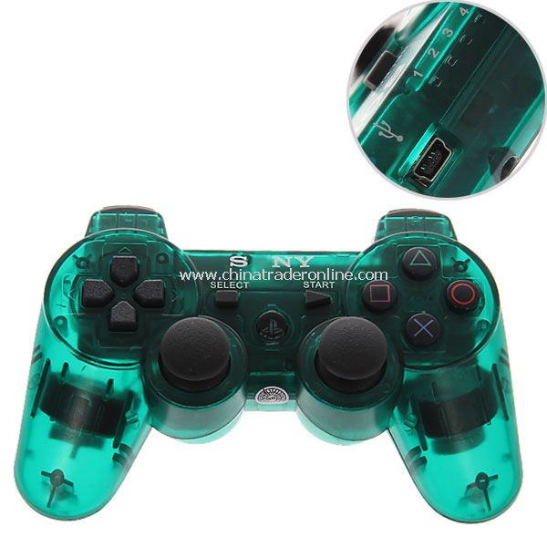 Bluetooth Dual Shock3 Wireless Controller Rechargeable Joypad for PlayStation 3-green