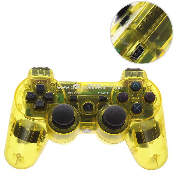 Bluetooth Dual Shock3 Wireless Controller Rechargeable Joypad for PlayStation 3-yellow from China