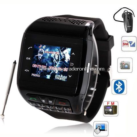 Q6 Watch Phone 1.3 inch Touch Screen Single SIM with Bluetooth FM from China