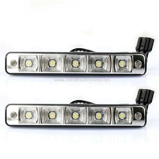 2X 5 LED White Universal Daytime Running Driving Light DRL Fog Lamp Waterproof from China