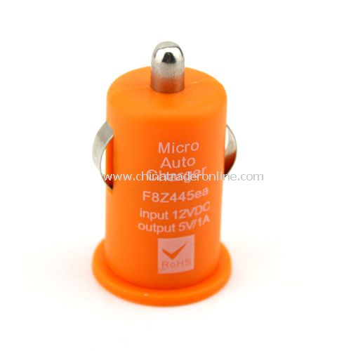 Mini USB Car DC Charger for Apple iPod iPhone MP3 Orange