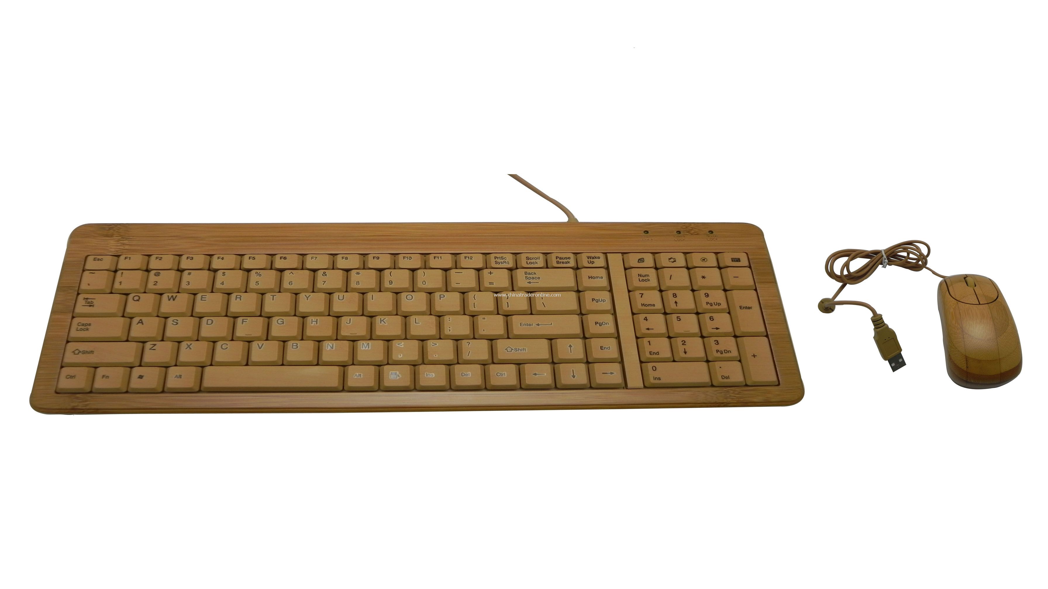 NEW Bamboo Keyboard and Mouse - USB Wired Keyboard