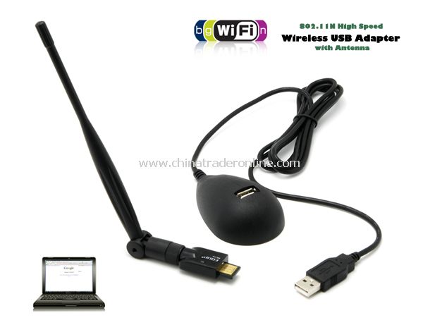 USB 802.11N WiFi Dongle for Desktops + Laptops (150 Mbps) from China