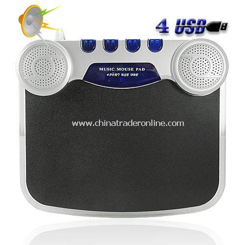 USB Hub Mouse Mat with Speakers + Microphone from China