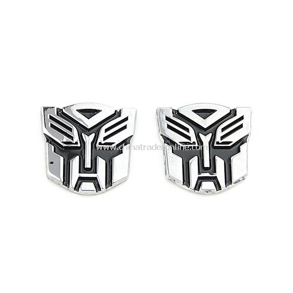 2PCS 3D Transformer Autobot Logo Emblem Badge Sticker