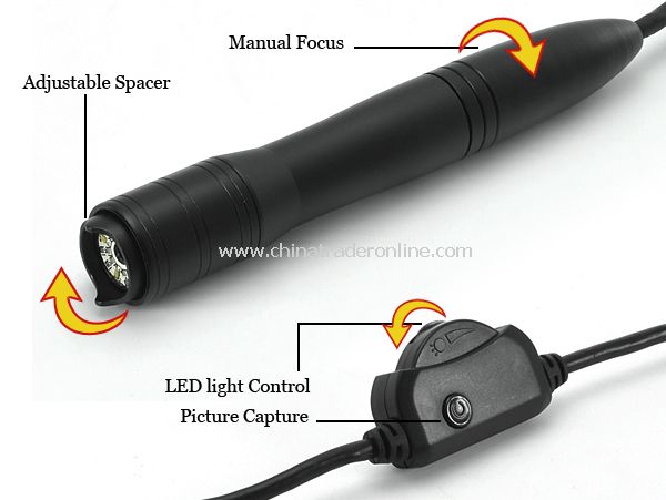 2.0MP High Definition USB Digital Microscope (200x, 4 LEDs)