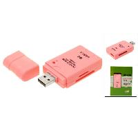 COMPUTER USB 2.0 MULTI IN ONE MEMORY CARD READER PINK from China