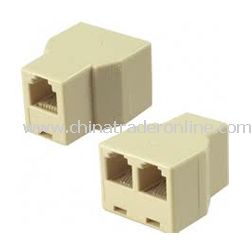 New RJ11 RJ-11 Connector Splitter Extender Plug Adapter from China