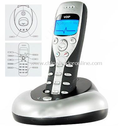 New 1.4 LCD 2.4GHz USB Internet Skype Phone VoIP MSN Telephone (48-feet Range) Rechargeable from China