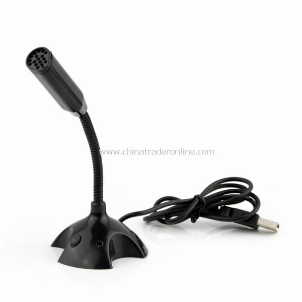 USB Desktop Mini Studio Speech Mic Microphone w/Stand White from China