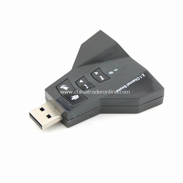 Virtual 2.1- Channel USB 2.0 Audio Sound Card Adapter for PC Computer