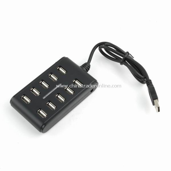 10 PORT 480Mbps High Speed USB 2.0 HUB for LAPTOP MAC