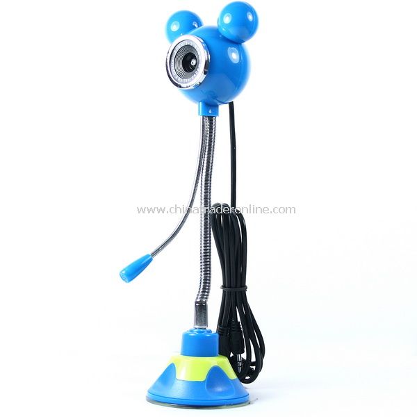 5.0 MP Camera Mickey Mouse Shaped PC Webcam w/ Mic Blue from China