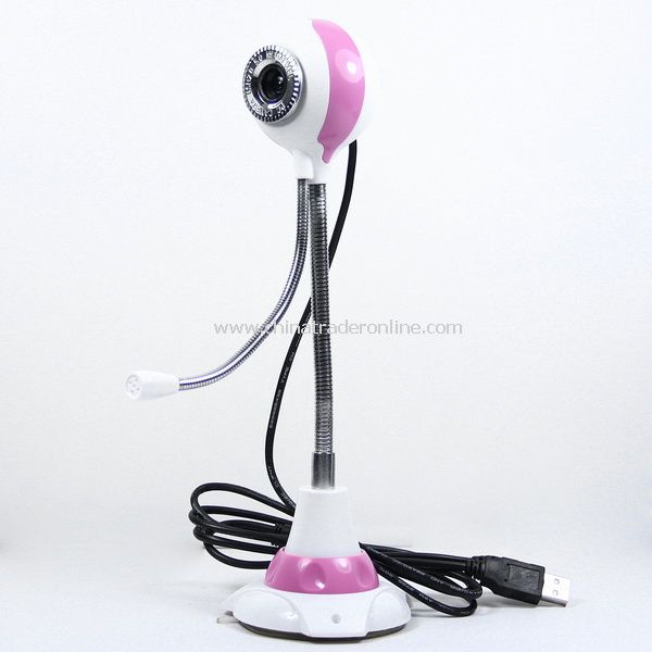 5.0 MP Camera Round Shaped PC Webcam w/ Mic Pink from China