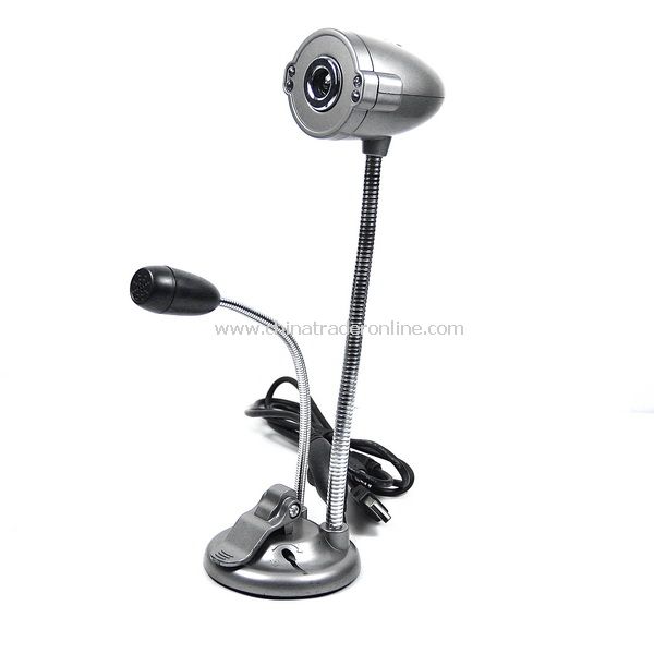 5.0 MP USB 4 LED Webcam PC Camera W/ Mic Silver