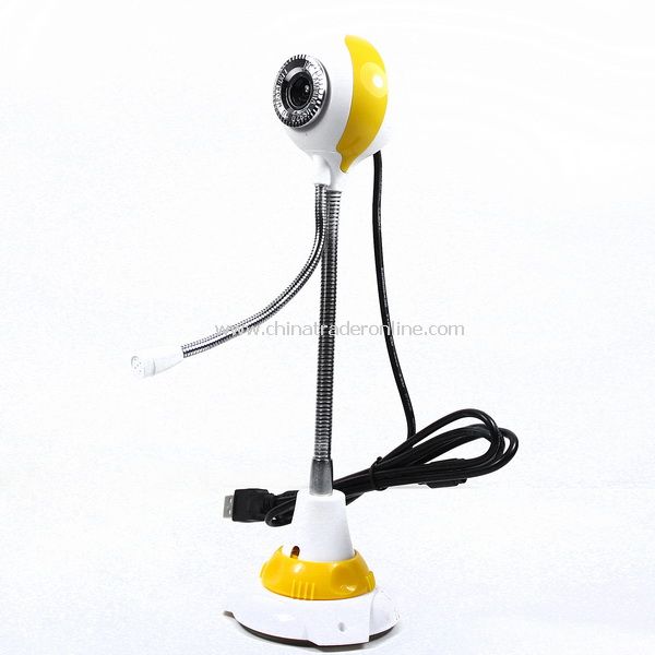 5.0 MP USB PC Camera Round Shaped Webcam w/ Mic Yellow