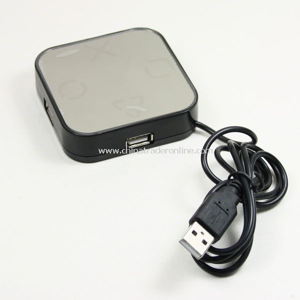 Mini 4 Port USB 2.0 480Mbps High Speed Cable Hub for PC