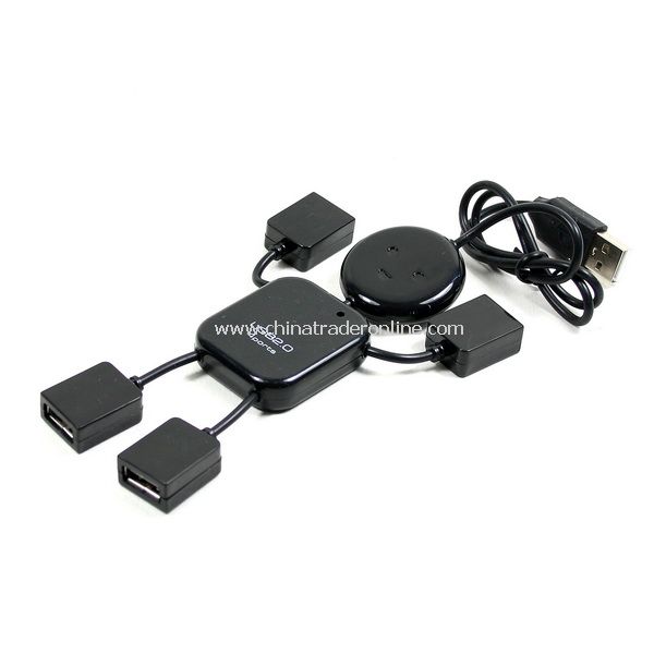 New 4 Port USB 2.0 480Mbps High Speed Cable Hub for PC