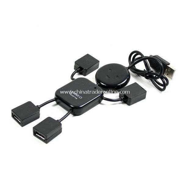 New 4 Port USB 2.0 480Mbps High Speed Cable Hub for PC from China