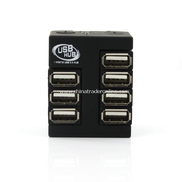 PC 7 Port USB 2.0 High Speed Hub Adapter with Cable