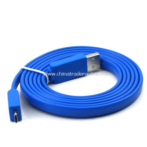 1.5m Noodle Style Micro USB Cable for HTC/Samsung/Blackberry etc blue