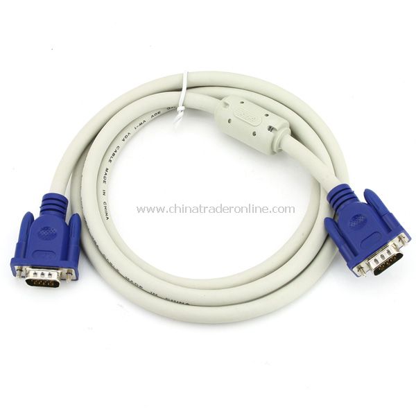 1.5M VGA HD15 Male to DB15 Pin Male Adapter Cable White from China