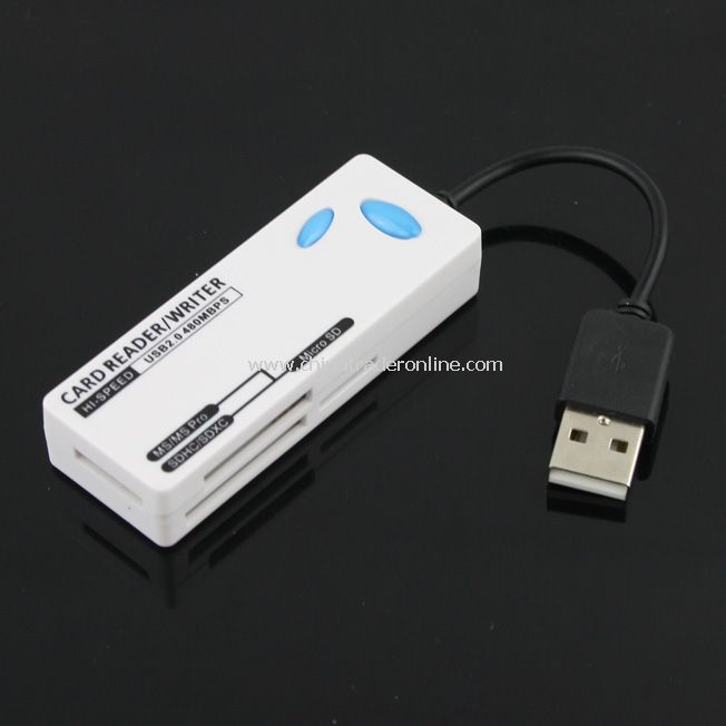 New USB 2.0 Multi Memory Card Reader TF/SD/MMC/SD-HC/MS