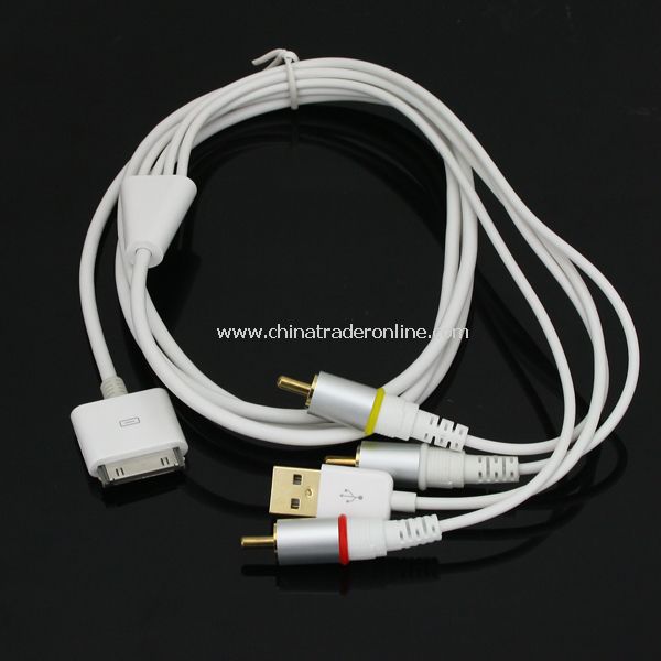 1.5M AV Cable USB 2+1 Kit for iPad iPod iPhone Version 5.0