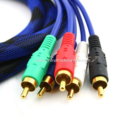 6FT 5 RCA Component Video Audio AV Male 5-RCA Cable RGB HDTV DVD VCR YPbPr 6 FT
