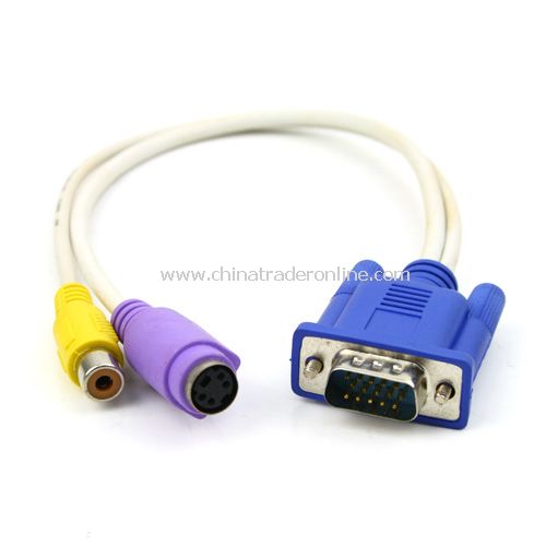 VGA to S-Video/RCA Converter Adapter cable for TV AV from China