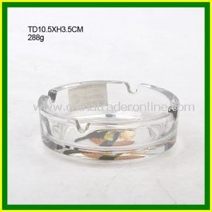 4 Holes Round Clear Glass Smoking Ashtray