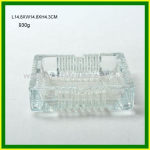 Square Crystal Clear Glass Smoking Ashtray from China