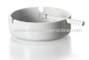 White Round Shape Ceramic Ashtray, Easy to Clean After Using