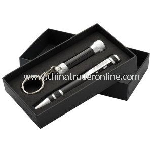 Screwdriver Pen with LED Torch Set from China