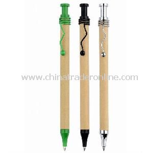 Special Design Recycle Ballpoint Pen, Wooden Ballpoint Pen with Metal Clip from China