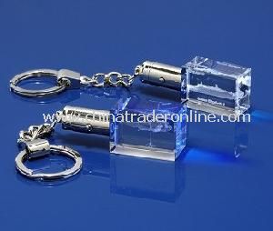 Glass Crystal Custom Keychain with LED for Gift Items