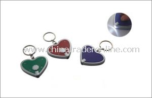 Heart Shape LED Lights Keychain from China