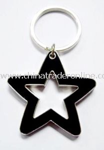 Star Shape Zinc Alloy Metal Keychains from China