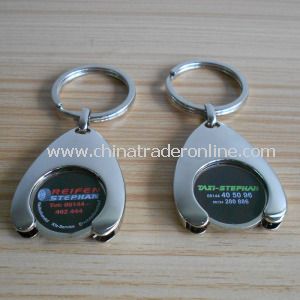 Custom Metal Shopping Cart Chip Keychain