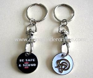 Custom Metal Trolley Coin Keychains from China