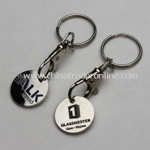 Enamel Metal Trolley Coin Keychain from China